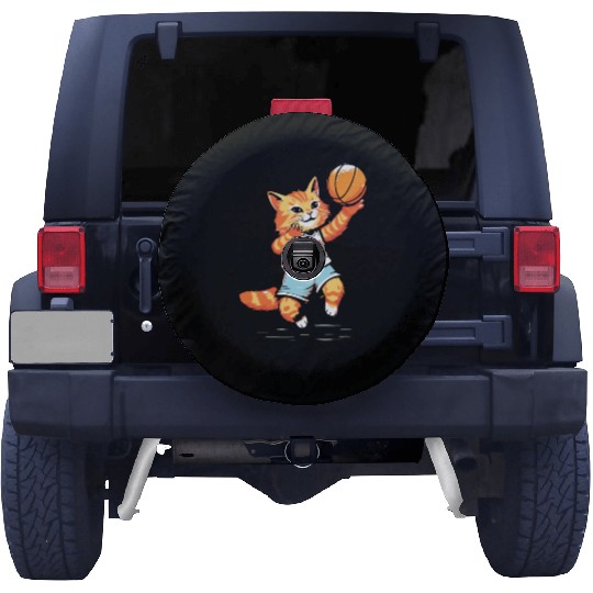 Basketball Cat Basketball Player I Love Basketball Spare Tire Covers