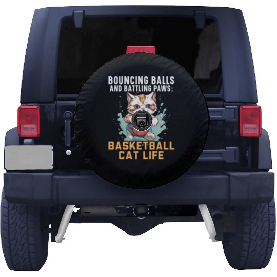 Basketball Cat Basketball Player I Love Basketball Spare Tire Covers