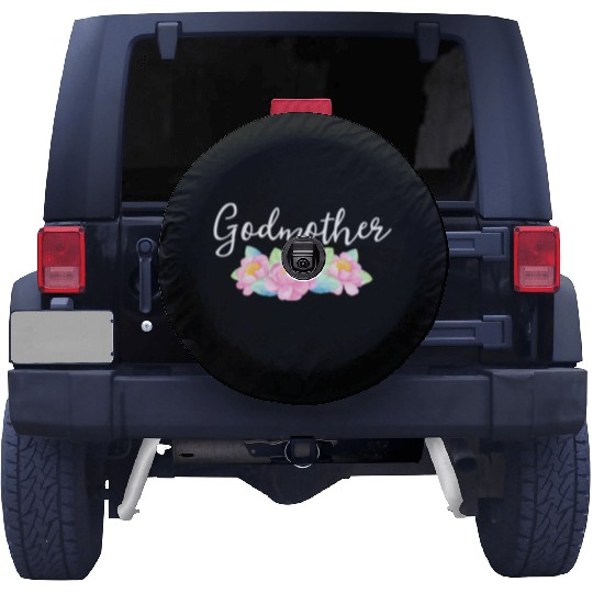 Godmother Floral Aunt Gender Reveal Announcet Spare Tire Covers