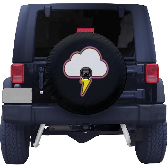 Thunder Cloud Lightning Raining Storm Spare Tire Covers