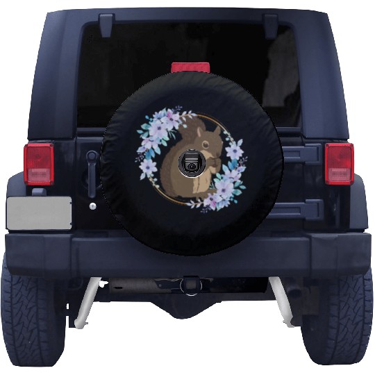 Flower Circle Squirrel Spare Tire Covers