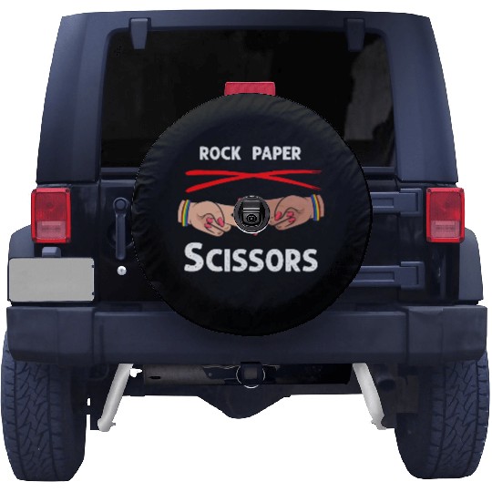Rock Paper Scissors Funny Lesbian Pride LGBT Spare Tire Covers