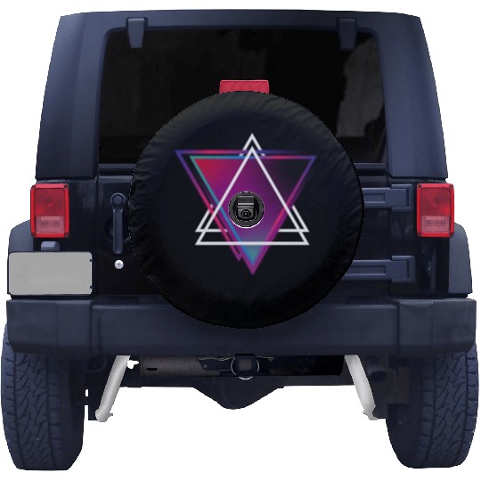 "Triangle Bliss: Geometric Marvel Spare Tire Covers"
