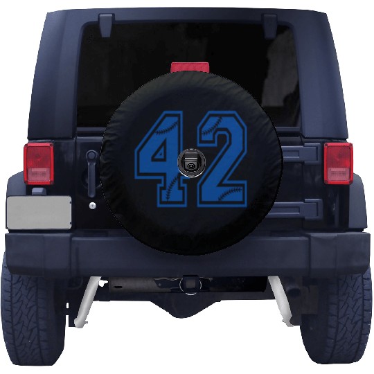 Baseball Number 42 Blue Sports Player Uniform Jers Spare Tire Covers