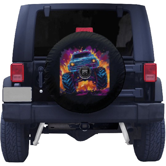 Monster Truck Big Retro Race Dad Trucker Lover Spare Tire Covers