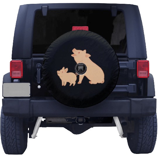 Mother pig with piglet Spare Tire Covers