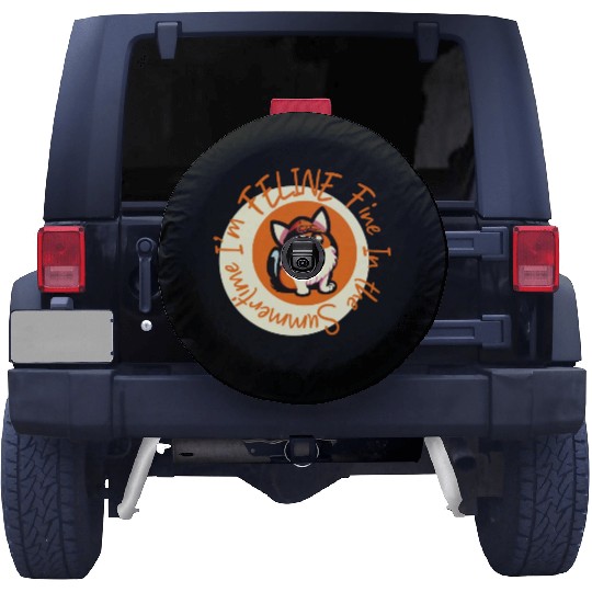 I'm FELINE Fine | Cat Lover Summer Animal Party Spare Tire Covers