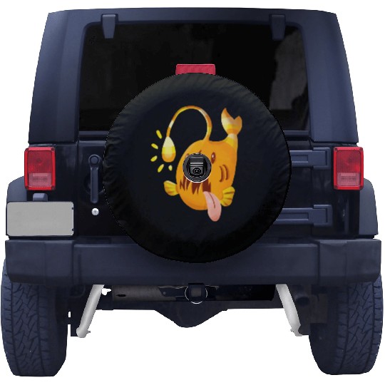 The Orange Candy Corn Angler Fish Spare Tire Covers