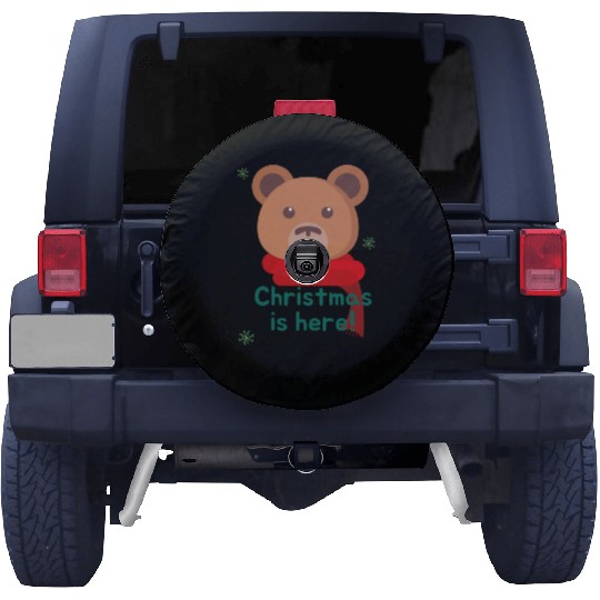 Brown Bear Merry Xmas Funny Gift green Spare Tire Covers