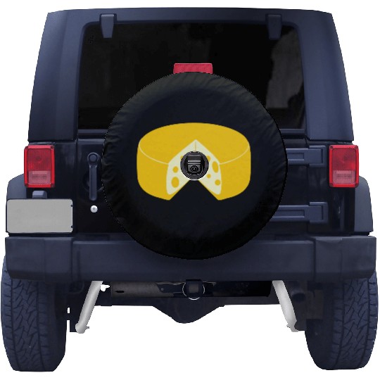 Cheese golden yellow with point cut out front view Spare Tire Covers
