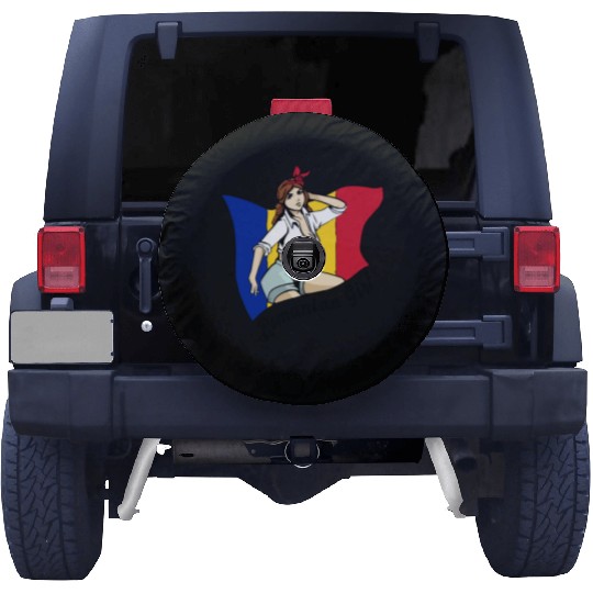 Romanian girl flag design Spare Tire Covers