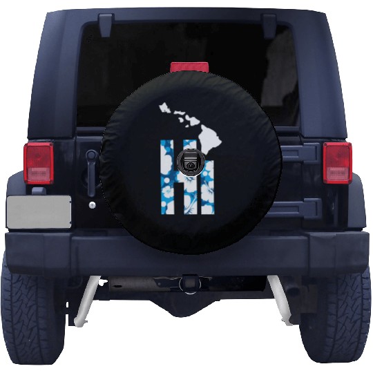Hawaii Hi Hibiscus Blues Spare Tire Covers