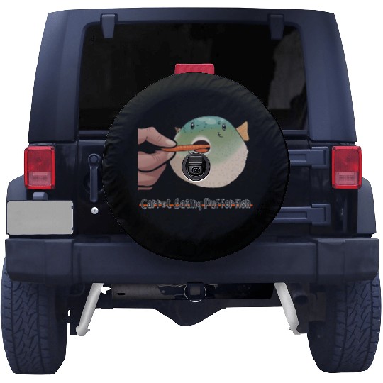 Carrot Eating Pufferfish Meme Spare Tire Covers