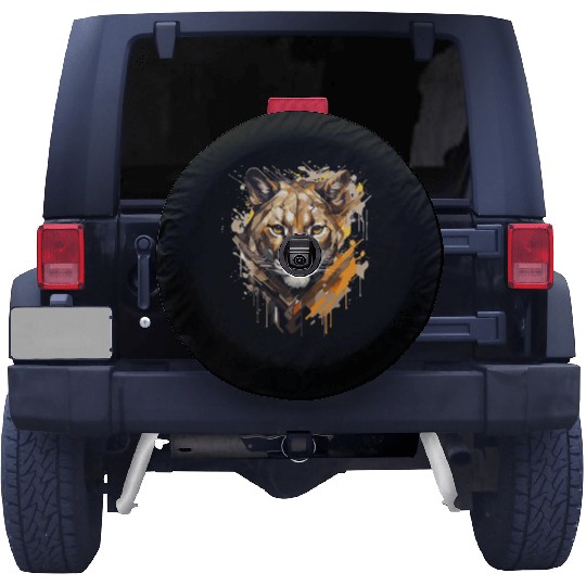 Graffiti Style Mountain Lion | Mountain Lion Lover Spare Tire Covers