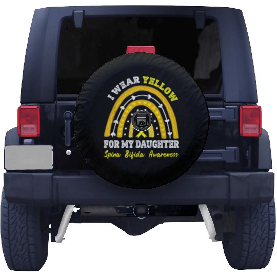 Spina Bifida Awareness Rainbow I Wear Yellow For Spare Tire Covers