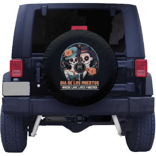 Dia De Los Muertos Sugar Skull Mexican Holiday Spare Tire Covers