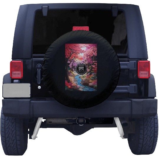 Multi-color Zen Garden river - Japanese Spare Tire Covers