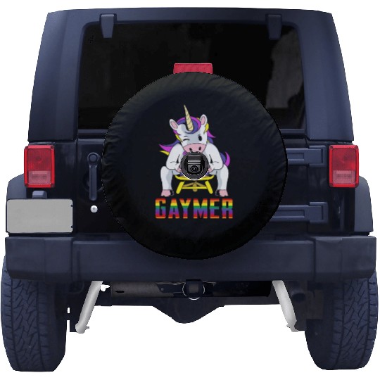 LGBTQ Gaymer Gamer Gay Rainbow Unicorn Spare Tire Covers