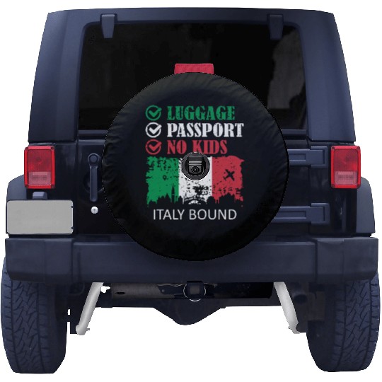 Luggage Passport No Kids Italy Bound Vacation Spare Tire Covers