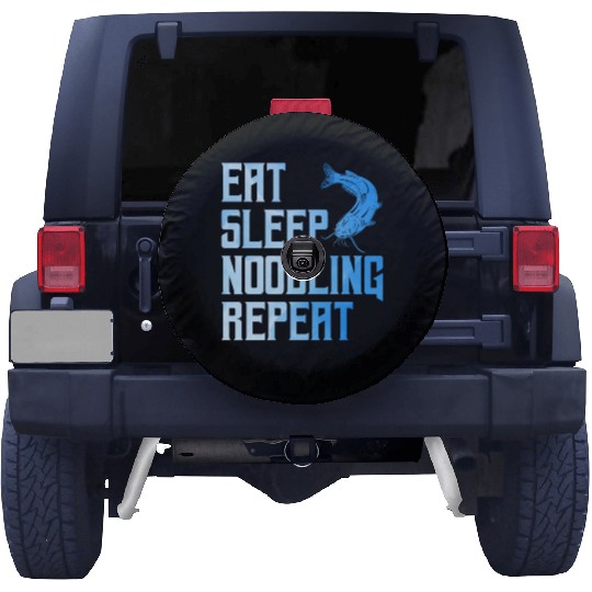 Flathead Fish Eat Sleep Noodling Repeat Catfish Spare Tire Covers