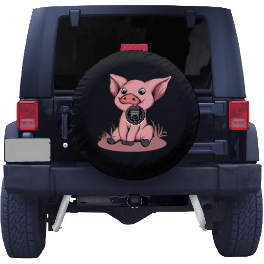 Cute Funny Happy Piglet Graphic Pig Lover Gift Spare Tire Covers