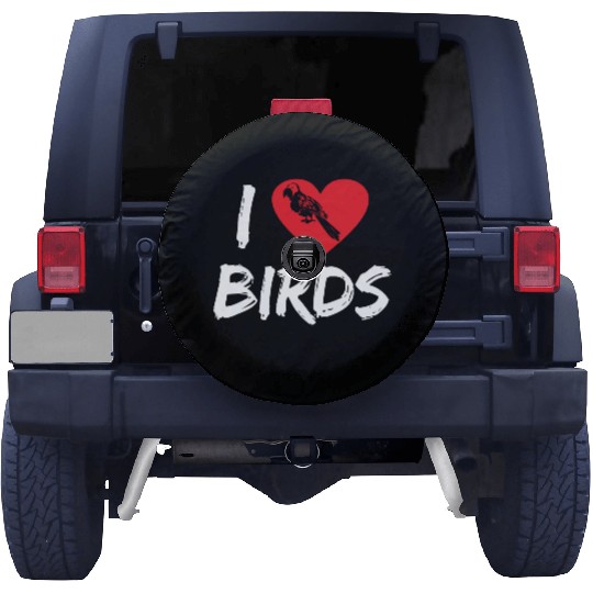 Bird Lover Heart Cute Birdwatcher Parrot Heron Spare Tire Covers