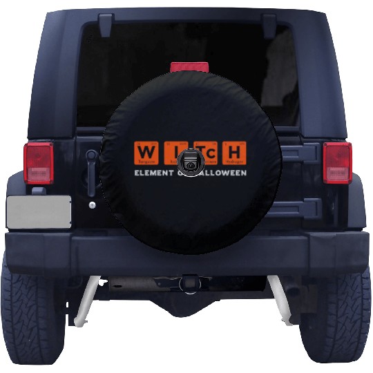 Periodic Table Witch Element of Halloween Spare Tire Covers