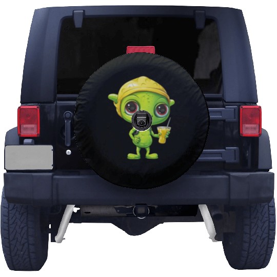 Refreshing Alien Lemonade: Green & Yellow Blend Spare Tire Covers