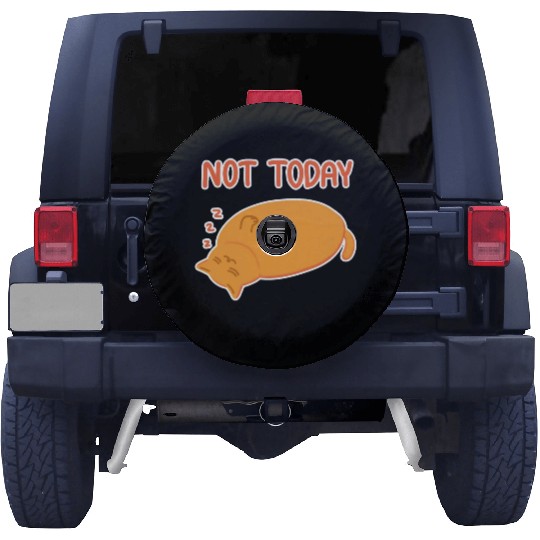 Not today Lazy orange cat Spare Tire Covers