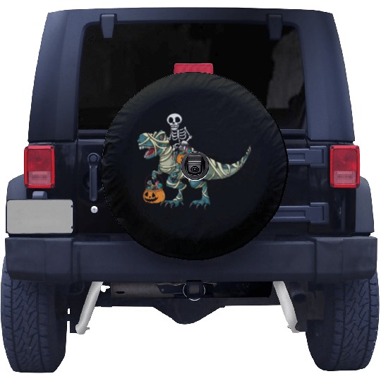 Skeleton Dinosaur Pumpkin Cool Creepy Halloween Spare Tire Covers
