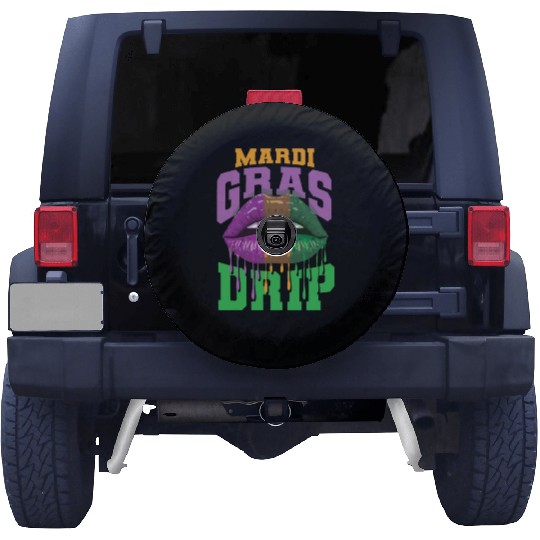 Lips Mardi Gras Drip Spare Tire Covers