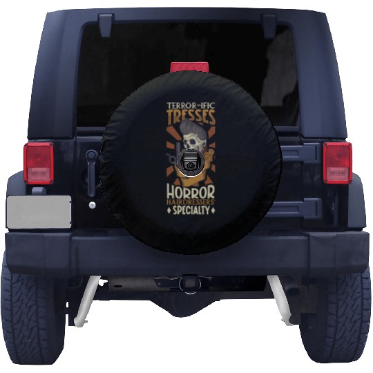 Horror Barber Spooky Hairdresser Hairstylist Hair Spare Tire Covers