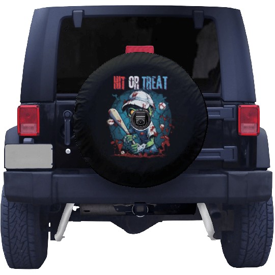 Hit or Treat Zombie Baseball Halloween costume Spare Tire Covers