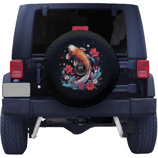 Koi Fish Koi Carp Japanese Koi Garden-Pond Koi Spare Tire Covers