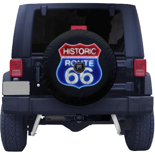 Route 66 neon sign Spare Tire Covers