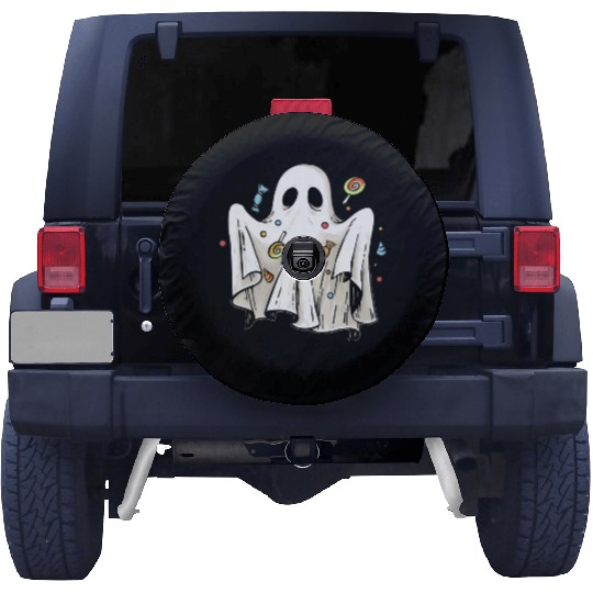 Trick Or Treat Halloween Ghost With Candy Spare Tire Covers