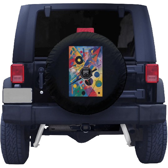 Vibrant Abstract Geometric Painting Spare Tire Covers