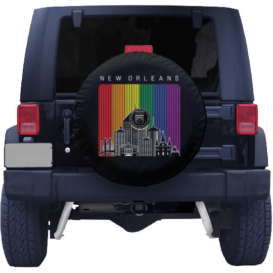 New Orleans Louisiana Rainbow Flag LGBT Pride Spare Tire Covers