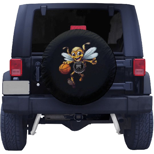 Laughing basketball bee Spare Tire Covers