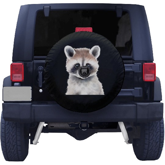 Baby Raccoon Portrait Spare Tire Covers
