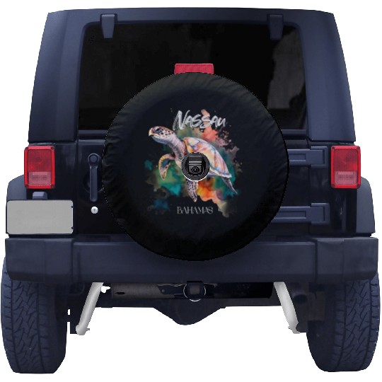 Bahamas Seat Turtle Bahamian Flag Beach Great Shar Spare Tire Covers