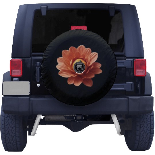 Cute Flower Design Orange Floral Spare Tire Covers