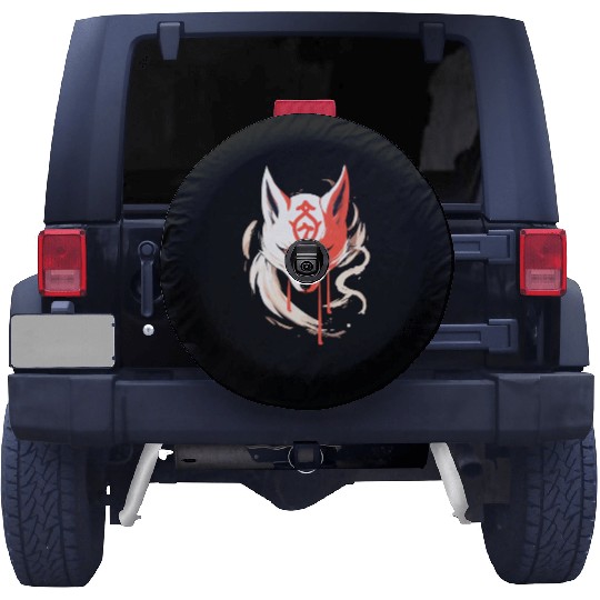 Kitsune Maske Japan Anime Kumiho Fox Samurai Spare Tire Covers