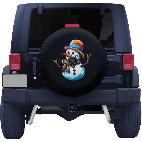 Snowman / Winter / Snowflake / White / Frosti Spare Tire Covers