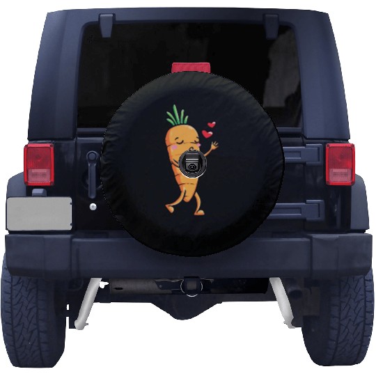 Carrot Emoticon Vegetable Vegan Vegetarian Spare Tire Covers
