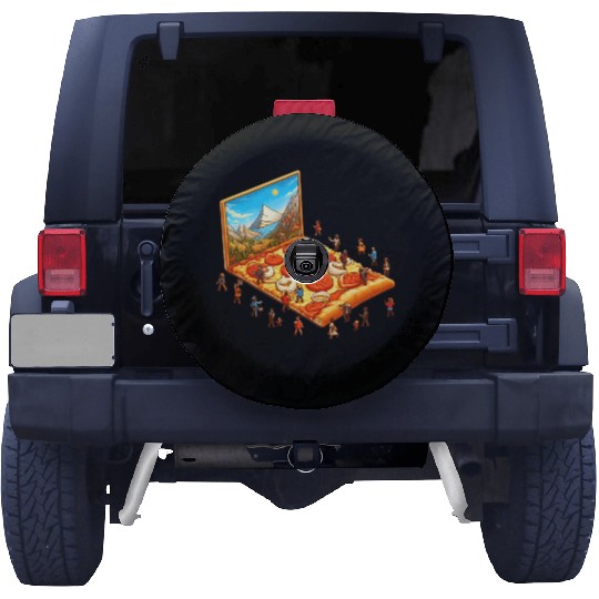 Pizza Hiking People Spare Tire Covers