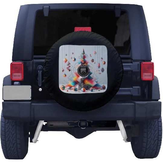 Geometric Christmas tree Spare Tire Covers