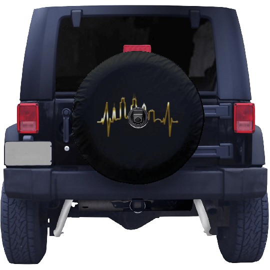 Chicago Skyline Heartbeat USA Heart I Love Chicago Spare Tire Covers