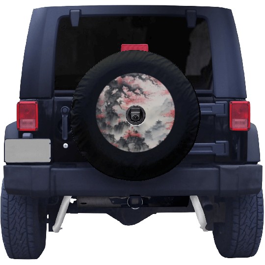 Circle of Serenity: Scenic Ink Art Spare Tire Covers