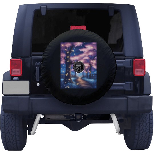 Fireflies In Cherry Blossom Trees Spare Tire Covers